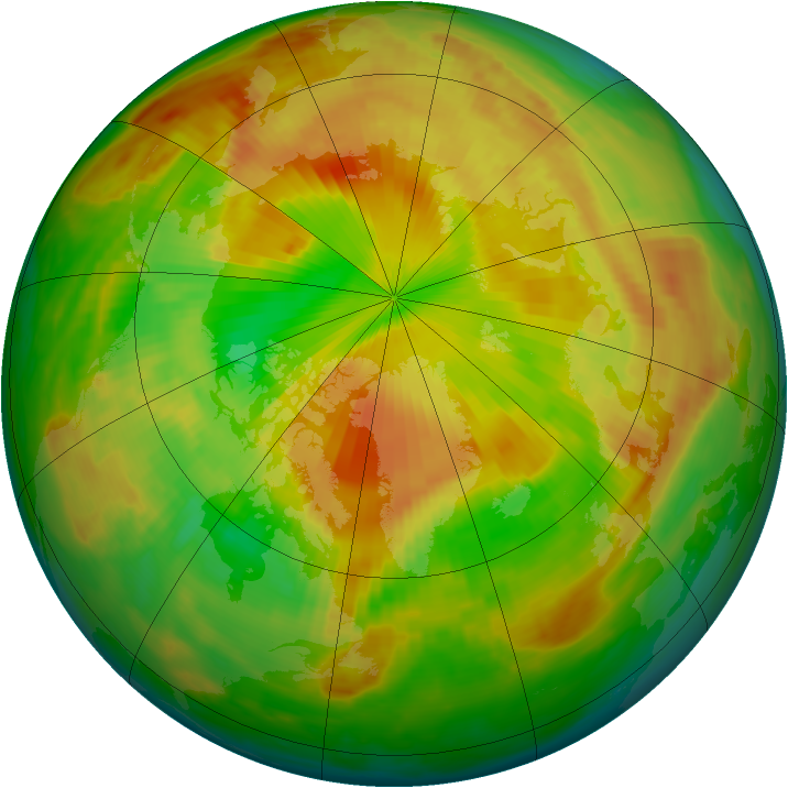 Arctic ozone map for 14 May 1999